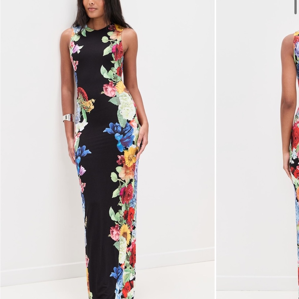 Alice + Olivia Floral Maxi Dress - Black Multicolor - size 0, NWT